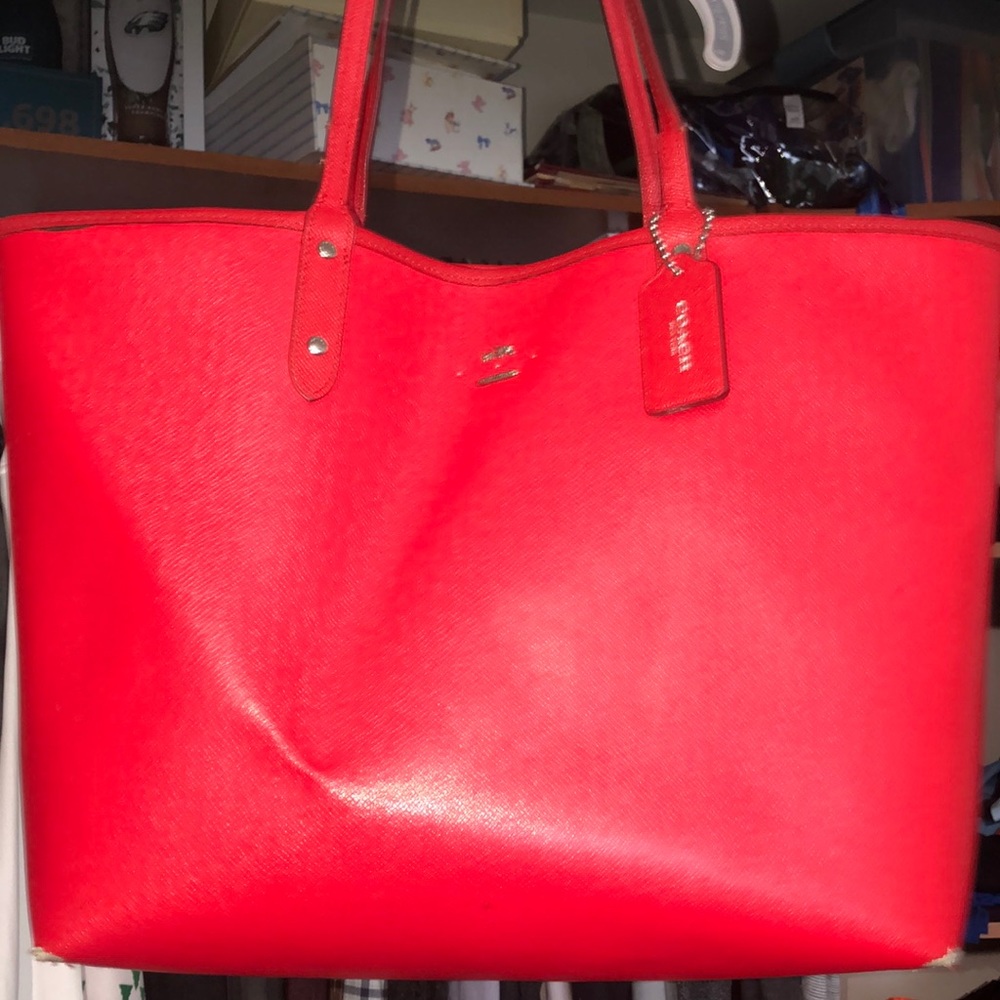 Real Coach bag with clutch ref w/ flower inside